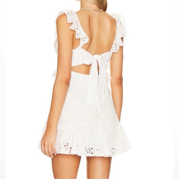 Yumi Kim Pacific Cotton White Eyelet Starlight Mini Dress - Picture 8 of 9
